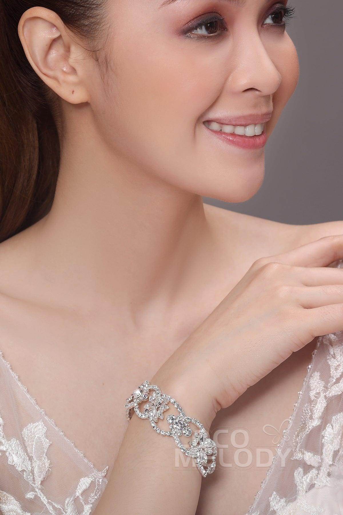 Luxurious Alloy and Zircon Wedding Bracelets HL17010 - COCOMELODY